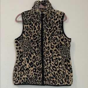 Chaps Animal Print Fleece Vest